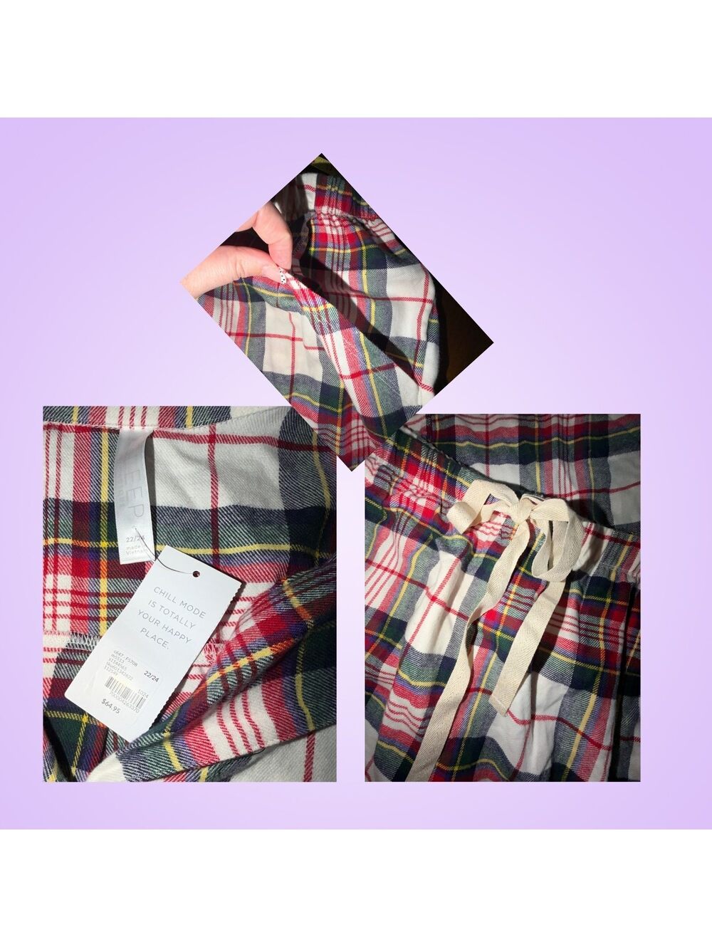 Women’s New Plus Size 22/24 Cacique Plaid Two-Piece Pajama Set - Picture 2 of 6